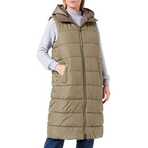 TOM TAILOR Dames Omkeerbaar gewatteerd vest met capuchon 1032476, 10905 - Tree Moss Green, XL