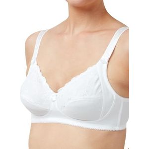 Marlon Womens Whitney geborduurde niet-bedrade alledaagse beha, Wit, 95C