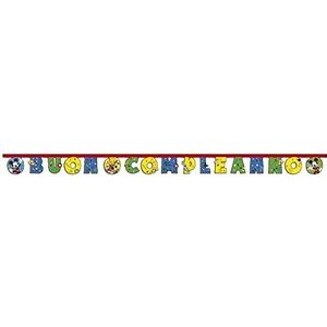 Procos 5BG89571IT Happy Birthday slinger, 240 x 15 cm, Mickey Mouse, meerkleurig