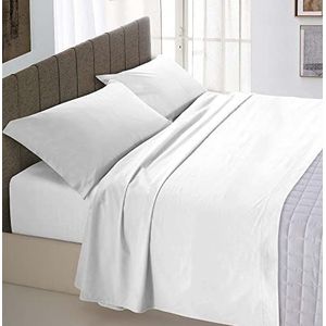 Italian Bed Linen Beddengoedset Natural Colour, wit/wit, eenpersoonsbed