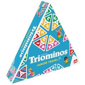 Triominos Junior Travel, Gezelschapsspel voor Kinderen vanaf 4 Jaar, Bordspel voor 2 tot 4 Spelers, Reisspel geschikt als Cadeau voor Jongens en Meisjes