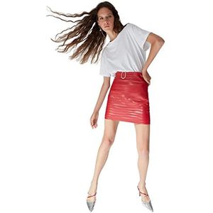 TRENDYOL Vrouwen Mini Bodycone Woven Rock Skirt, Rood, 40, Rot, 40