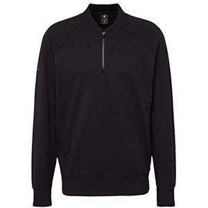 G-STAR RAW Lichtgewicht sweatshirt voor heren, bomber-T-shirt met halve rits, zwart (Caviar D22396-d136-d301), XS