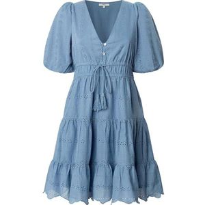 Pepe Jeans - Mini-jurk - Katoen - V-hals - Korte Mouwen - Getailleerd