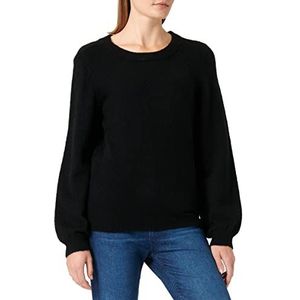 Object Gebreide damestrui, ballonmouwen, zwart (black/black), XS