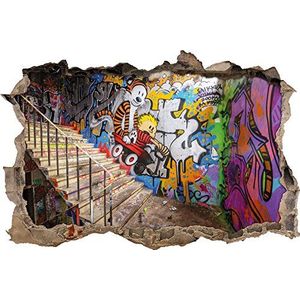 Pixxprint 3D_WD_2802_62x42 Cool Graffiti muurdoorbraak 3D muursticker, vinyl, kleurrijk, 62 x 42 x 0,02 cm