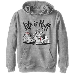 Disney Kids 101 Dalmations Life Ruff Youth Pullover Hoodie, Athletic Heather, Small, Athletic Heather, S