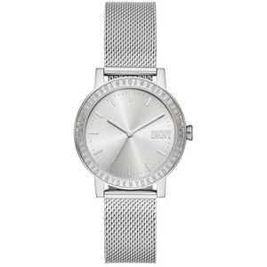 DKNY Dameshorloge Soho D met drie wijzers, roestvrij staal, NY6687, Modern