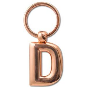 if Metalen letter-sleutelhanger, personaliseerbaar, letter D - roodgoud