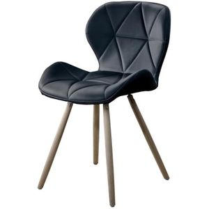 POSTQUAM Italian Design Eiffelstoel, gewatteerd, zwart, 54,5 x 53 x 71 - vloerstoel, 45,5 cm, één maat, standaard