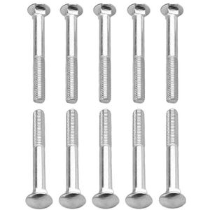 cyclingcolors 10 x schroeven met kogelkop, vierkant, DIN 603, roestvrij staal, A2, bout, ronde kop, plat, metrisch, M8 x 45 mm (schroefdraadlengte = 39 mm)