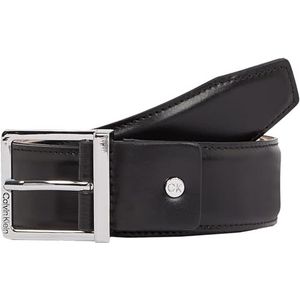 Calvin Klein Heren ADJ slanke vierkante 35MM K50K512342 vaste riem, zwart (Ck zwart glad), 115, Zwart (Ck Zwart Smooth), 115