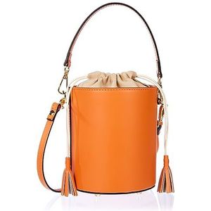 IZIA Dames Bucket Bag van leer, oranje, oranje