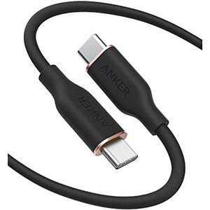 Anker USB-C-naar-USB-C-kabel, 643 kabel 100 W 180 cm, USB 2.0 type C-oplaadkabel, snel opladen, MacBook Pro 2020, iPad Pro 2020, iPad Air 4, iPad Mini 6, Galaxy S21, Pixel, Switch (middernachtzwart)