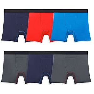 Fruit of the Loom Boxershort voor heren, regular been - koelkanalen - 6 kleuren kunnen variëren, L Normaal been - koelkanalen - 6 kleuren kunnen variëren, L, Normaal been - koelkanalen - 6 kleuren