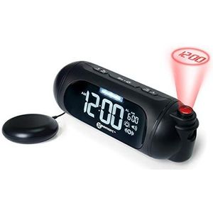 GEEMARC Wake & Shake SPOT Zeer luide PROJECTIE-KLOK / WEKKER met TRILSCHIJF