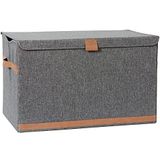 Love it Store it Premium Opbergbox met deksel - Kist van hoogwaardig stof - Extra groot en stevig - Grijs - 62x37,5x39 cm