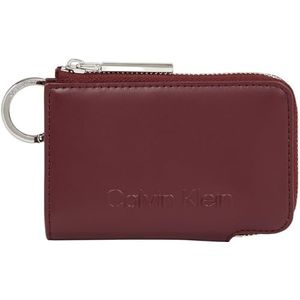 Calvin Klein Dames reliëf Logo Zip CARDHOLDER K60K612441, Paars (Oxblood), One Size, Paars (Oxblood), Eén maat