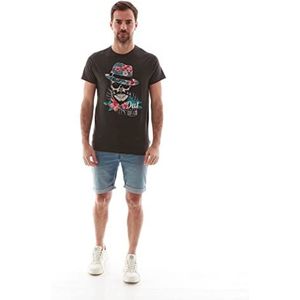 Maison BLAGGIO T-shirt voor volwassenen heren, Antraciet Mel, XL