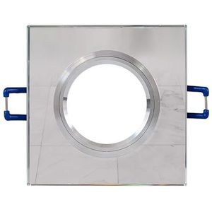 PRENDELUZ Led-plafondlamp, vierkant, spiegelglas, vast transparant oppervlak, GU10-fitting