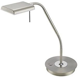 Trio Leuchten LED tafellamp 520910107 Bergamo, metaal nikkel mat, 12 watt LED, sensor dimmer