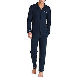 DAVID ARCHY Katoenen pyjama met knoopsluiting voor heren
