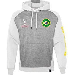 FIFA Officiële World Cup 2022 Overhead Hoodie, Mens, Brazil, X-X-Large Capuchontrui, Grijs, XXLarge, grijs, XXL