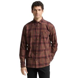 TOM TAILOR - Overhemd - Chocoladebruin - Comfort Fit - Geruit