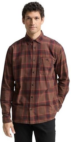 TOM TAILOR - Overhemd - Chocoladebruin - Comfort Fit - Geruit