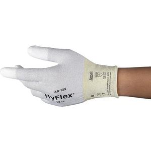 Ansell Hyflex 48-135 Multi-Use Werkhandschoenen, Veelzijdige Bescherming, Doe-Het-Zelf, Schilderen, Mechanica, Hantering, Fijne Herenhandschoen, Wasbaar, Wit, Maat M (12 Paren)