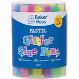 Baker Ross Pastel Glitter Lijmsticks - 24 Stuks, Glitter Knutselspullen voor Kinderen (FC341)