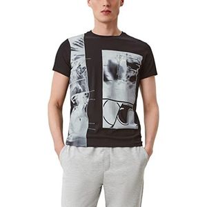 Q/S designed by Heren T-shirt korte mouwen slim fit, zwart, XXL