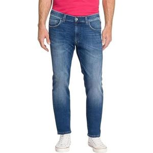 Pioneer Heren broek 5 Pocket Stretch Denim Jeans, Ocean Blue Used Buffies, 31W / 32L, Ocean Blue Used Buffies, 31W x 32L