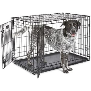 MidWest iCrate vouwbare metalen hondenbench met dubbele deur, 96 bij 53 bij 60 cm