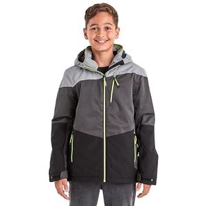 killtec jongens Ski-jas/functionele jas met capuchon en sneeuwvanger KSW 161 BYS SKI JCKT, grey melange, 152, 38494-000