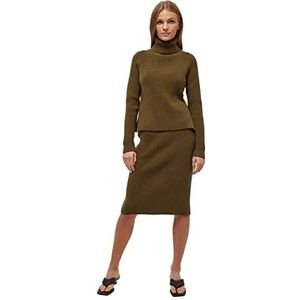 Minus AVA Knit Turtleneck Sweater voor dames, Dark Olive Melange, XXL