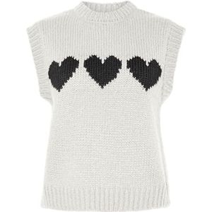 Pcjove Sl O-Neck Knit Vest Bc, cloud dancer, M