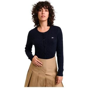 GANT Vrouwen Stretch Katoen Kabel Vest Trui, Avond Blauw, XL