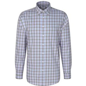 Seidensticker Zakelijk overhemd voor heren, regular fit, strijkvrij, button-down-kraag, lange mouwen, 100% katoen, bruin, 42