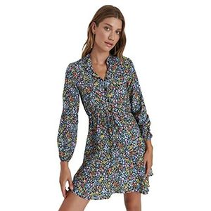 Trendyol - A-Lijn Jurk - Meerkleurig - V-hals - Geweven