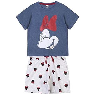 CERDÁ LIFE'S LITTLE MOMENTS 2 bestaande uit broek en een tweedelige zomerset voor meisjes | shorts + T-shirt van 100% katoen, Minnie Mouse, officieel gelicentieerd product, grijs, 8 jaar, Grijs, 8