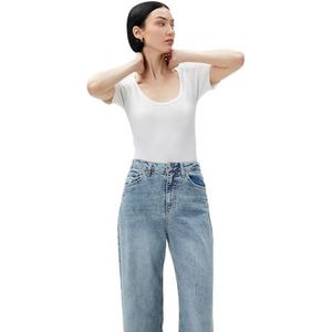 Koton Tricot sweater met korte mouwen voor dames, U-hals, ecru(010), M