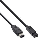 InLine 36905 FireWire kabel (IEEE1394, 6-polige stekker-op-9-polige stekker, 5 m) zwart