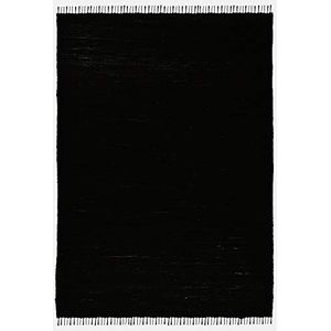 Tapijt 100% katoen; handgeweven| Maat: 40 x 60 cm; Kleur: zwart | Theo Keller - Happy Cotton