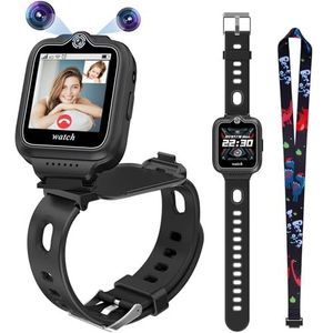 EURHOWING Smartwatch voor kinderen, met GPS-telefoonhorloge, 4G wifi videogesprek, 360° draaibaar en dual camera SOS, stappenteller, Kerstmis, verjaardag, speelgoed, cadeaus voor kinderen, jongens en