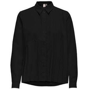 ONLWILLOW LS Plisse Shirt WVN, zwart, XS