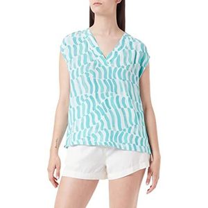 s.Oliver BLACK LABEL Damesblouse met korte mouwen, oceaangroen, 36