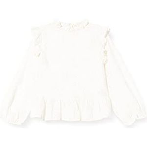 Gocco Cruda Popeline blouse geborduurd met takken, hemd voor meisjes