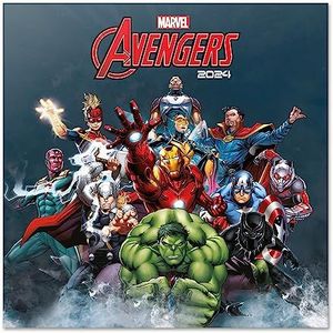 Grupo Erik Kalender 2024 Marvel Avengers - Broschürenkalender 2024 30x30 cm - Fsc-gecertificeerde wandkalender - Wandkalender 12 Maanden + poster