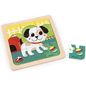 Janod J07066 Wooden puzzle 9 pieces, Titus Dog